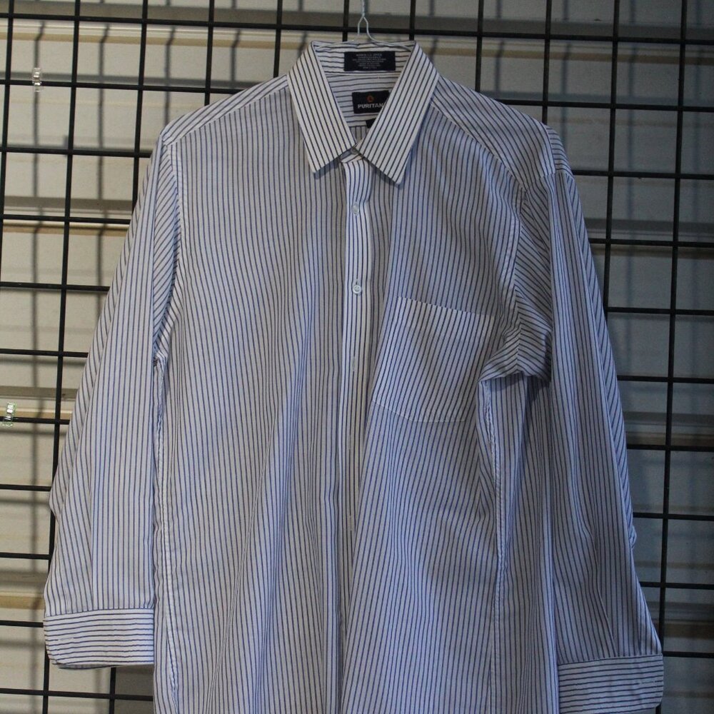 Puritan mens dress striped dress shirt - size 16 - 33